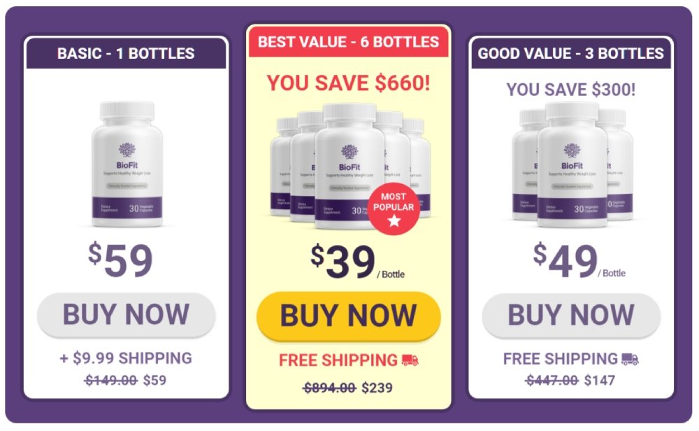 BioFit single bottle discounted price